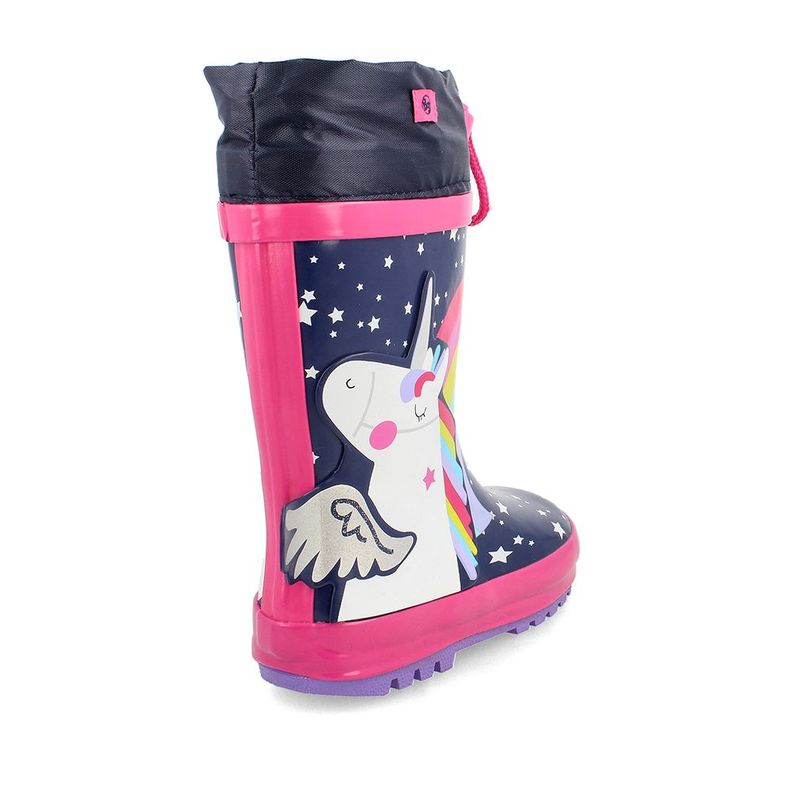 BOTA DE AGUA NIÑA BUBBLEGUMMERS UNICORN AZUL -FUCSIA 26-29-3