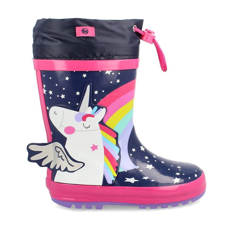 BOTA DE AGUA NIÑA BUBBLEGUMMERS UNICORN AZUL -FUCSIA 26-29-4