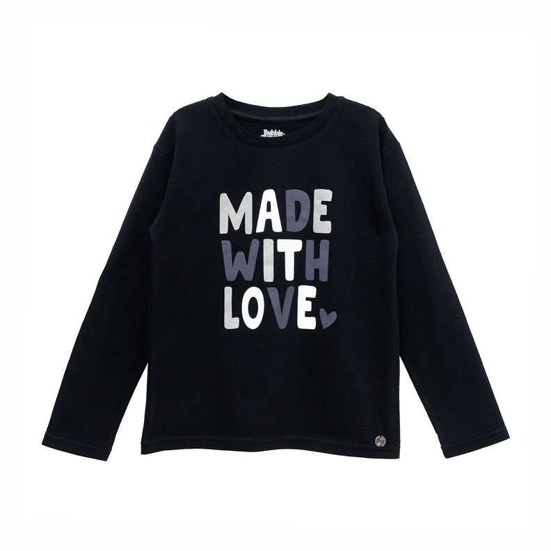 Poleras Manga Larga Niña Bubblegummers Guinea Negro-0