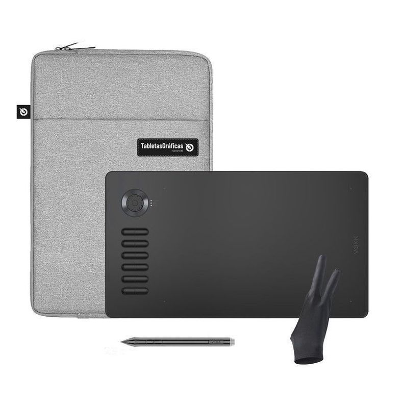 Tableta Gráfica Veikk A15 Pro Grey Pen Tablet Pack-0