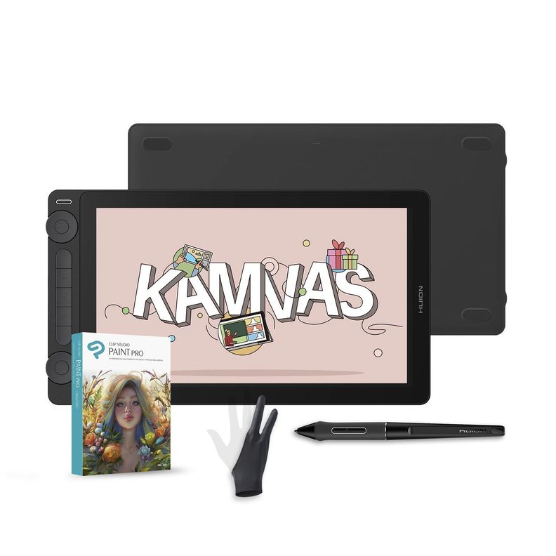 Tableta Gráfica Monitor Huion Kamvas 13 (Gen 3) Black con Clip Studio - TG-0