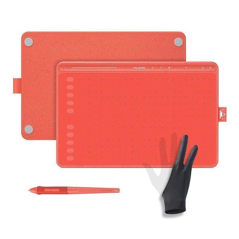 Tableta Digitalizadora Huion HS611 Red Guante-0
