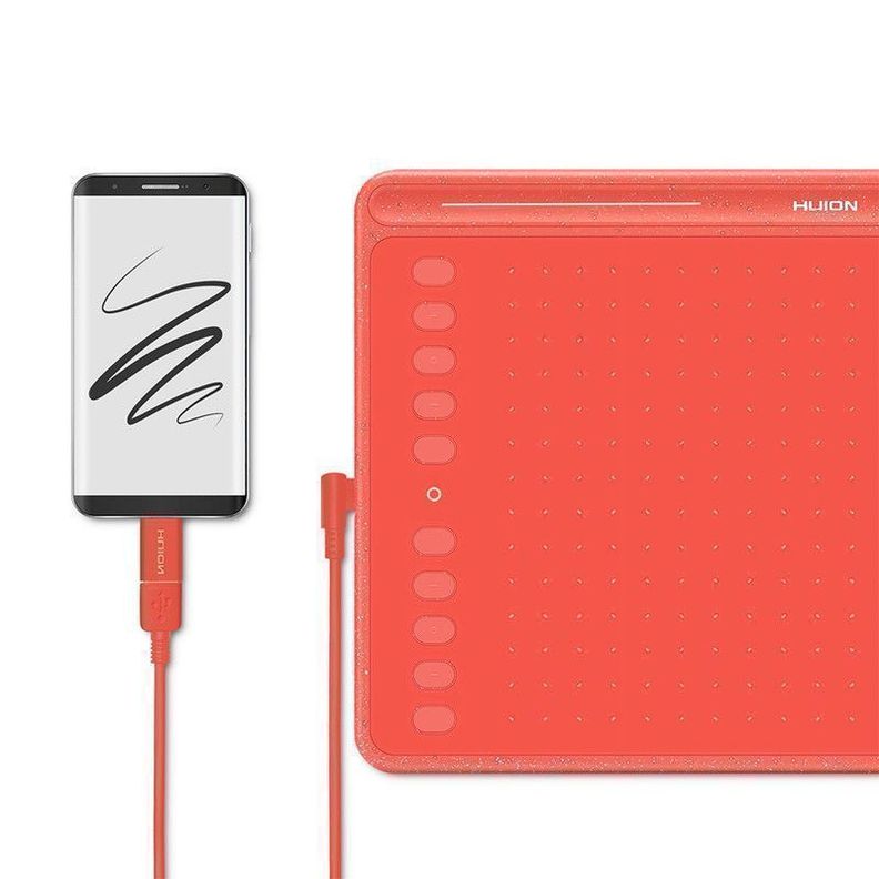 Tableta Digitalizadora Huion HS611 Red Guante-3