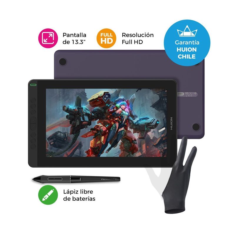 Tableta Gráfica Monitor Huion Kamvas 13 Purple - TG-1