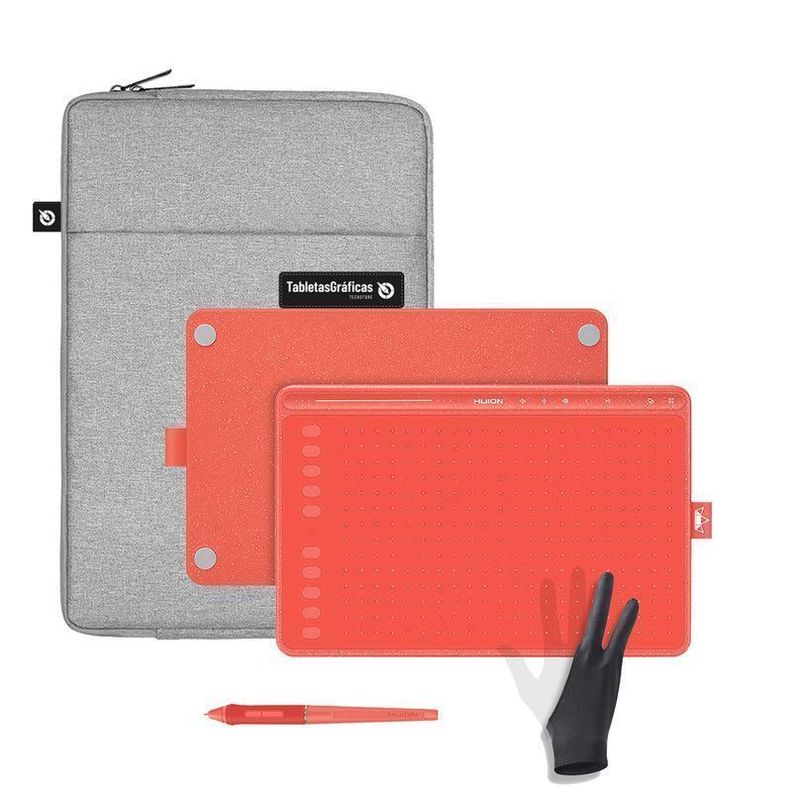 Tableta Digitalizadora Huion HS611 Red Pack-0