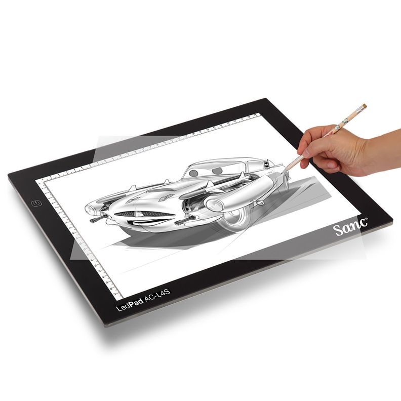 Tableta de Luz Led Sanc AC-L4S Black tipo Huion con Funda-1
