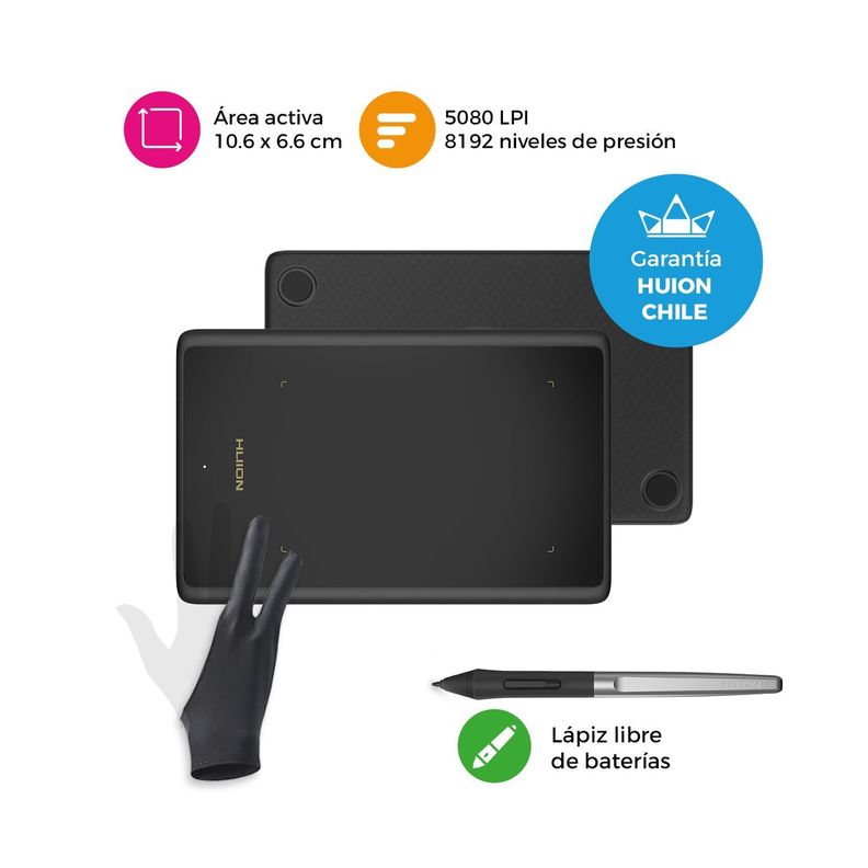 Tableta Gráfica Digitalizadora Huion H420X + Guante-1