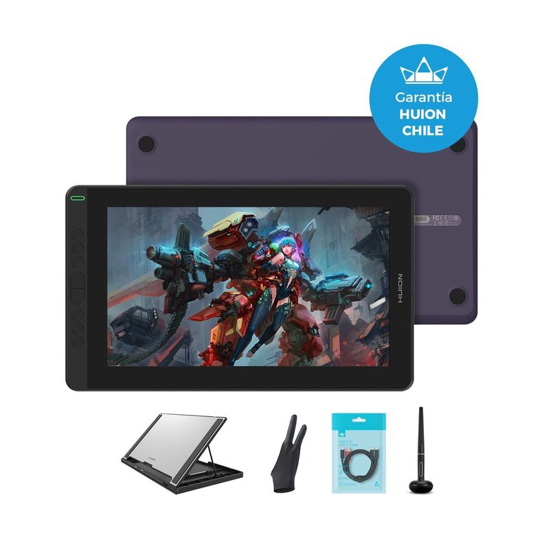 Tableta Gráfica Monitor Huion Kamvas 13 Purple Pack1-0