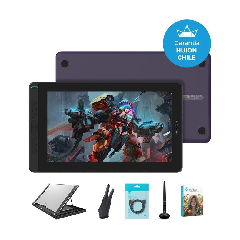Tableta Gráfica Monitor Huion Kamvas 13 Purple Pack 2-0