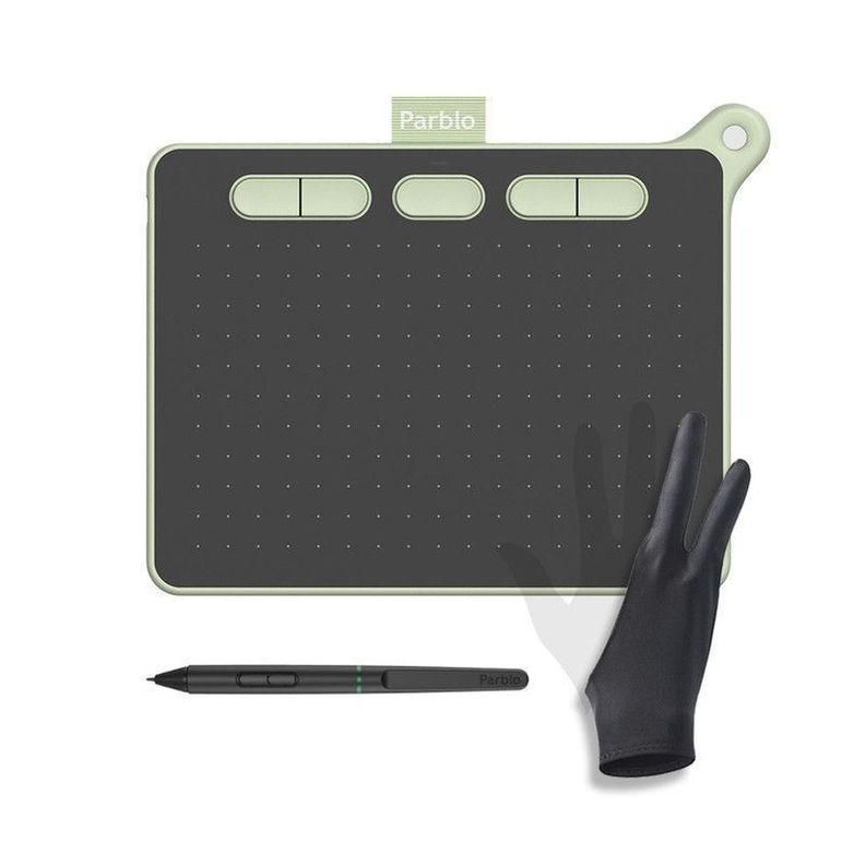 Tableta Digitalizadora Parblo Ninos S Green Guante-0
