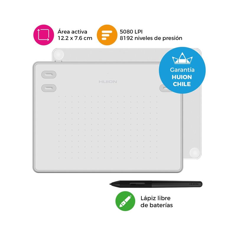 Tableta Gráfica Digitalizadora Huion RTE-100 White-1