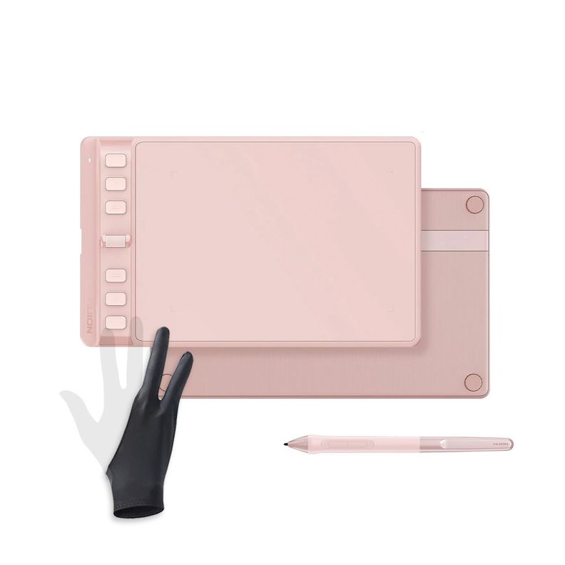 Tableta Gráfica Huion Inspiroy 2 S Pink con Scroller y Guante - TG-0