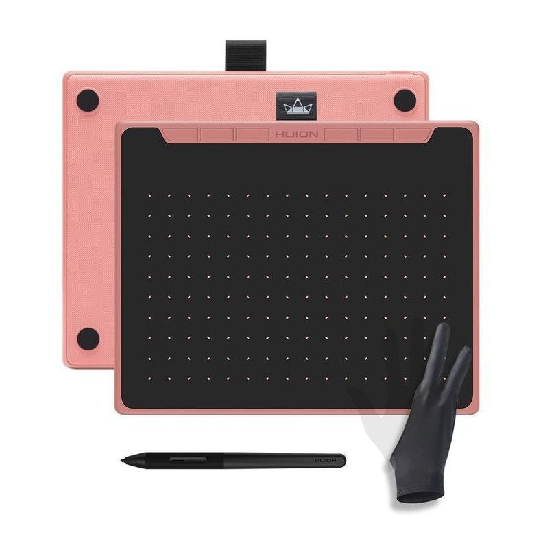 Tableta Gráfica Huion RTS-300 Pink con Guante-0