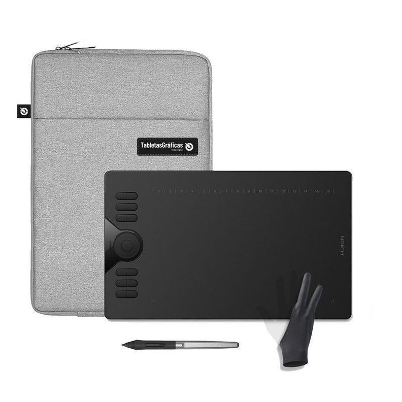 Tableta Gráfica Digitalizadora Huion HS610 con Funda y Guante - TG-0