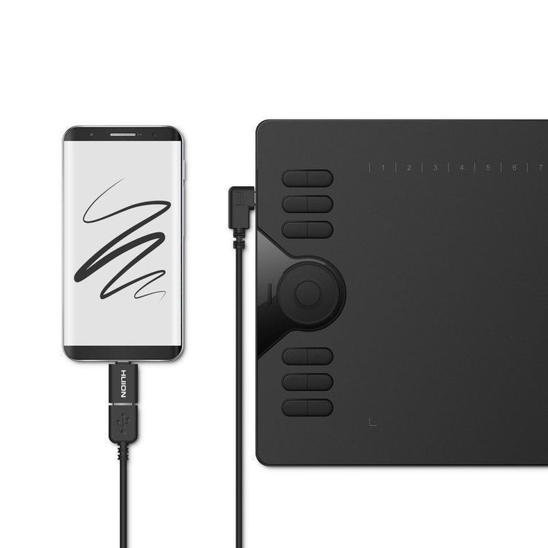 Tableta Gráfica Digitalizadora Huion HS610 con Funda y Guante - TG-5