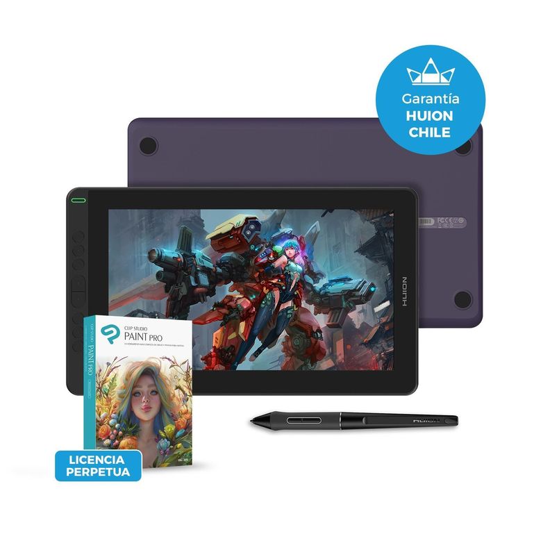 Tableta Gráfica Monitor Huion Kamvas 13 Purple con Software - TG-0