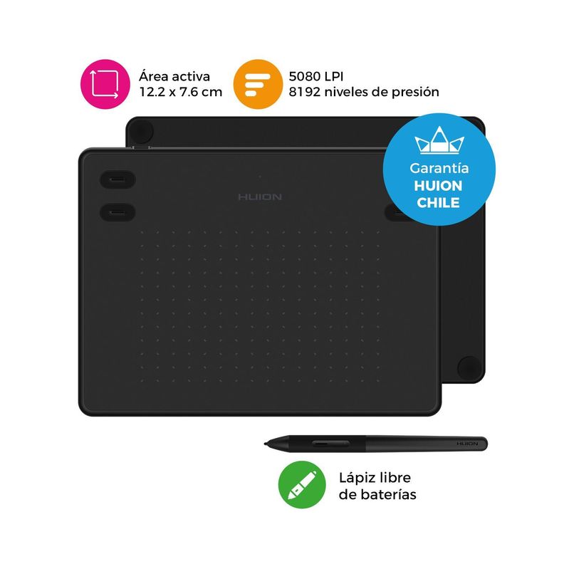 Tableta Gráfica Digitalizadora Huion RTE-100 Black-1