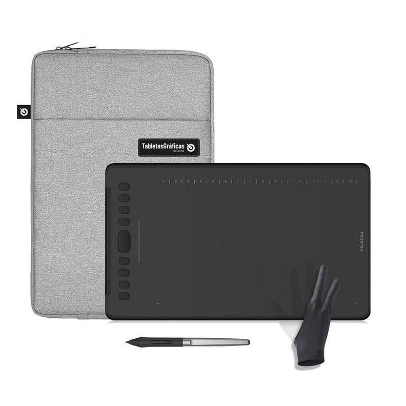 Tableta Gráfica Huion Inspiroy H1161 con Funda y Guante-0