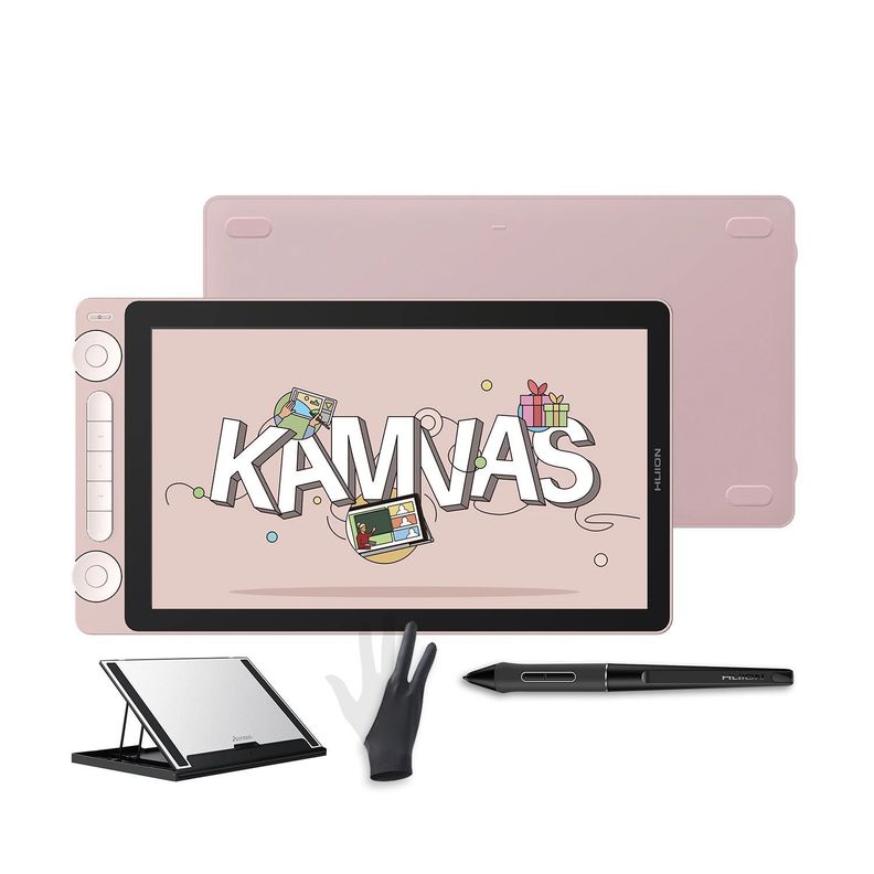 Tableta Gráfica Monitor Huion Kamvas 13 (Gen 3) Pink con Stand - TG-0