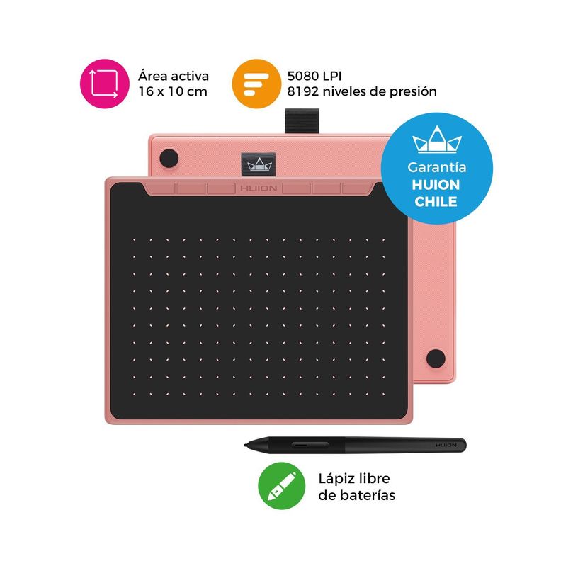 Tableta Gráfica Digitalizadora Huion RTS-300 Pink-1