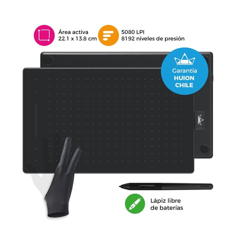Tableta Gráfica Digitalizadora Huion RTM-500 Black con Guante-1