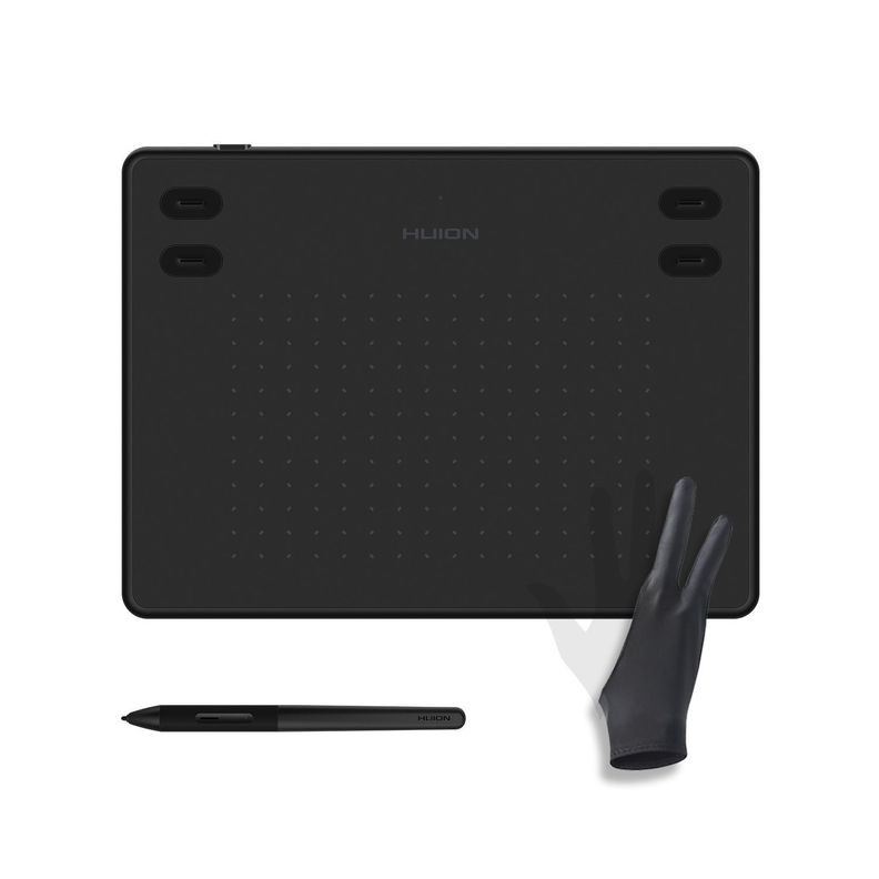 Tableta Gráfica Huion Inspiroy RTE100 Black con Guante-0