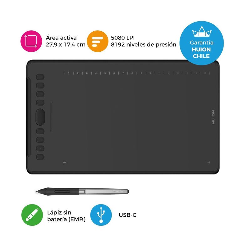 Tableta Gráfica Digitalizadora Huion Inspiroy H1161 - TG-1