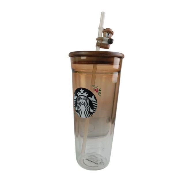 Vasos de Cristal con Tapa Ajustada Osito en la Bombilla T-00039-2-0