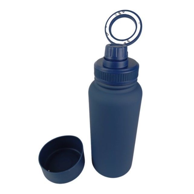Botella Azul de Agua de Acero Inoxidable de 650ML con Soporte Magnético para Teléfono T-1004-1