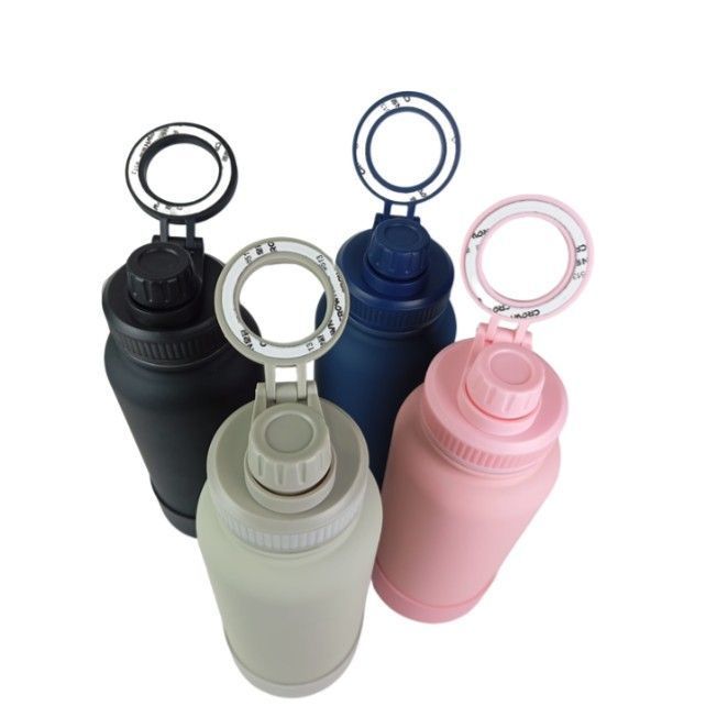Botella Azul de Agua de Acero Inoxidable de 650ML con Soporte Magnético para Teléfono T-1004-4
