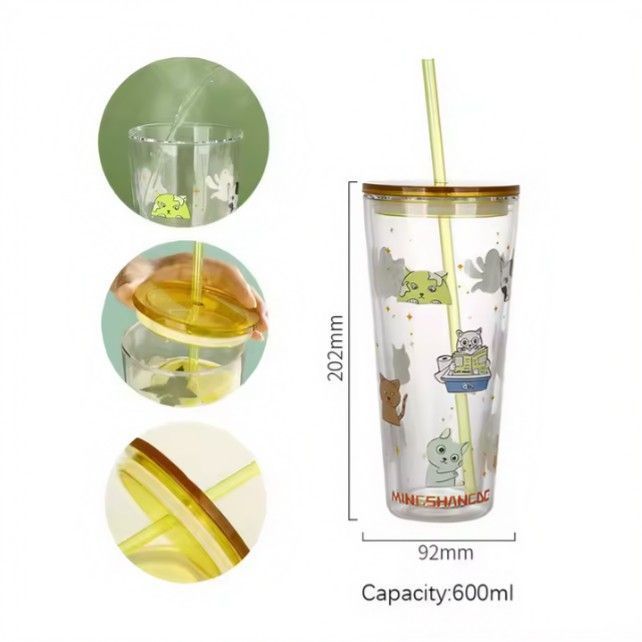 Vasos de Cristal con Tapa Ajustada T-00039-2