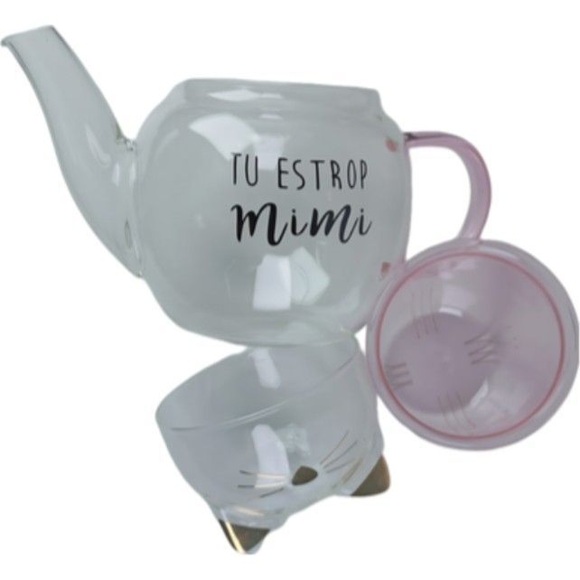 Tetera de Vidrio de Borosilicato Tipo Gato T-00037-0