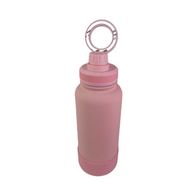 Botella Rosa de Agua de Acero Inoxidable de 650ML con Soporte Magnético para Teléfono T-1003-0