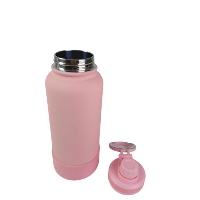 Botella Rosa de Agua de Acero Inoxidable de 650ML con Soporte Magnético para Teléfono T-1003-3