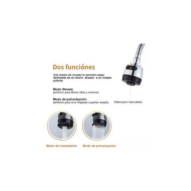 Llave Grifería Lavaplatos Flexible Doble Chorro A10996-2