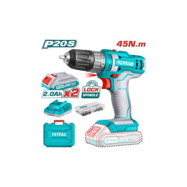 Taladro Inalámbrico Litio-Ion 10MM 20V 45NM + Bat Y Carg Total TDLI200528-1