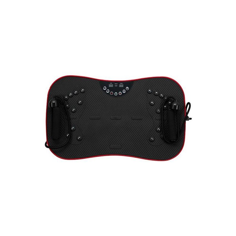 Plataforma Vibratoria Fitness, Imanes y Bandas, Negro-Rojo-2