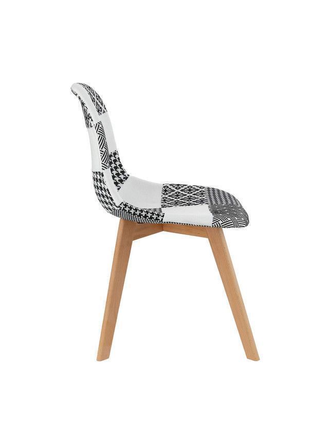 SILLA EAMES ESCANDINAVA CON RETAZOS DE TELA 80X54X47-2