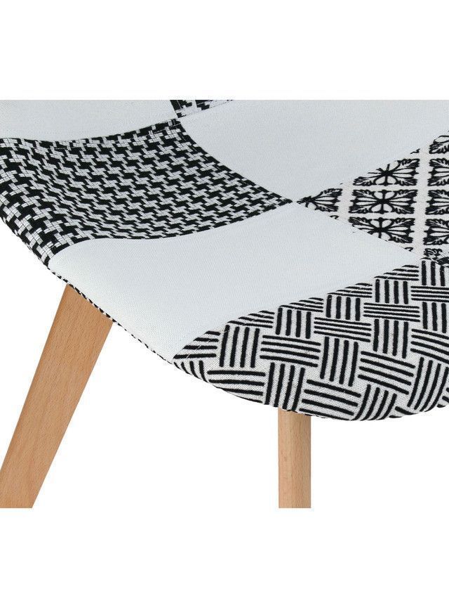 SILLA EAMES ESCANDINAVA CON RETAZOS DE TELA 80X54X47-3