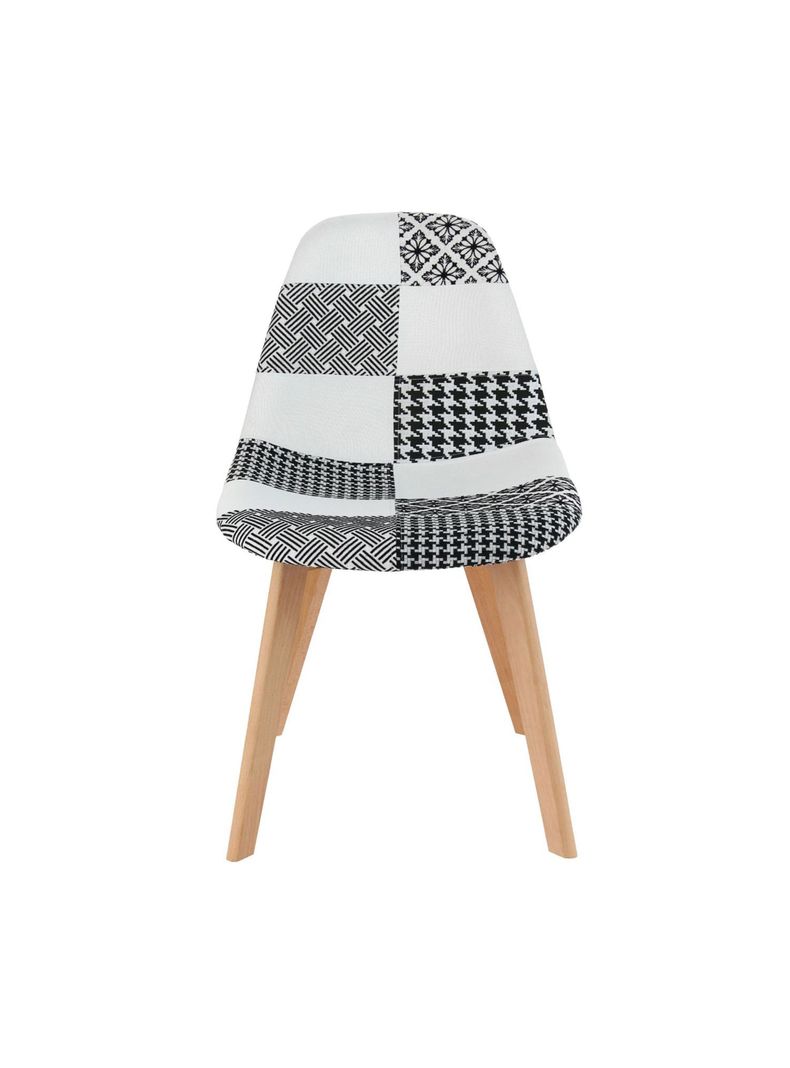 SILLA EAMES ESCANDINAVA CON RETAZOS DE TELA 80X54X47-1