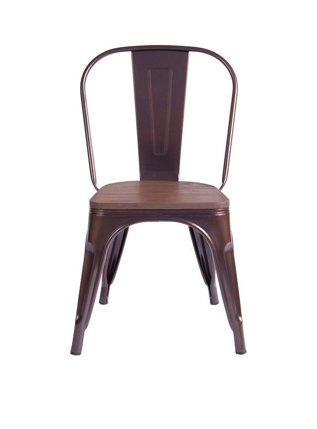 SILLA DE COMEDOR TOLIX C/ASIENTO DE MADERA CAFÉ-3