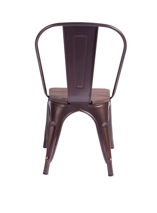 SILLA DE COMEDOR TOLIX C/ASIENTO DE MADERA CAFÉ-1