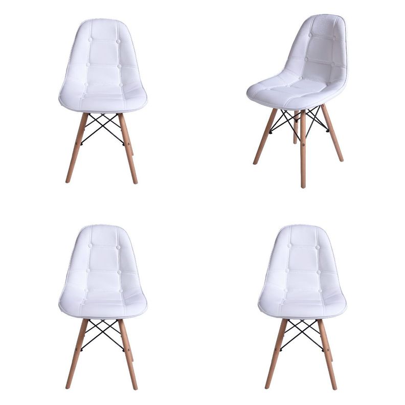 Pack x 4 Silla Eames acolchada Blanca-0