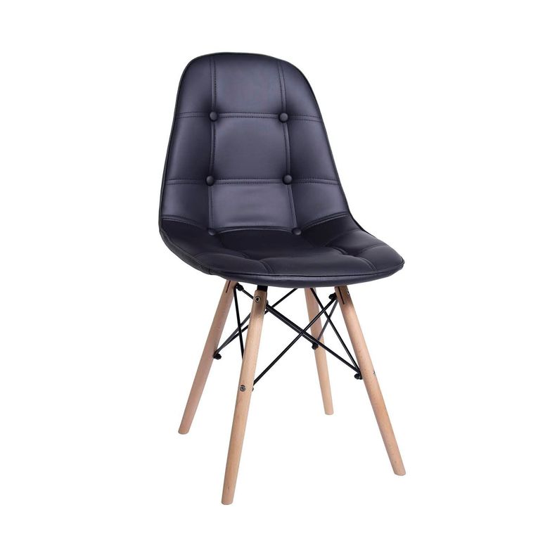 Pack 4 sillas Eames acolchada negra-2