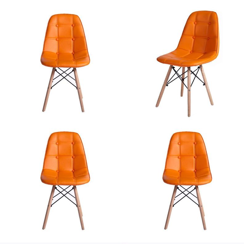 Pack x 4 Sillas eames acolchada naranja-0