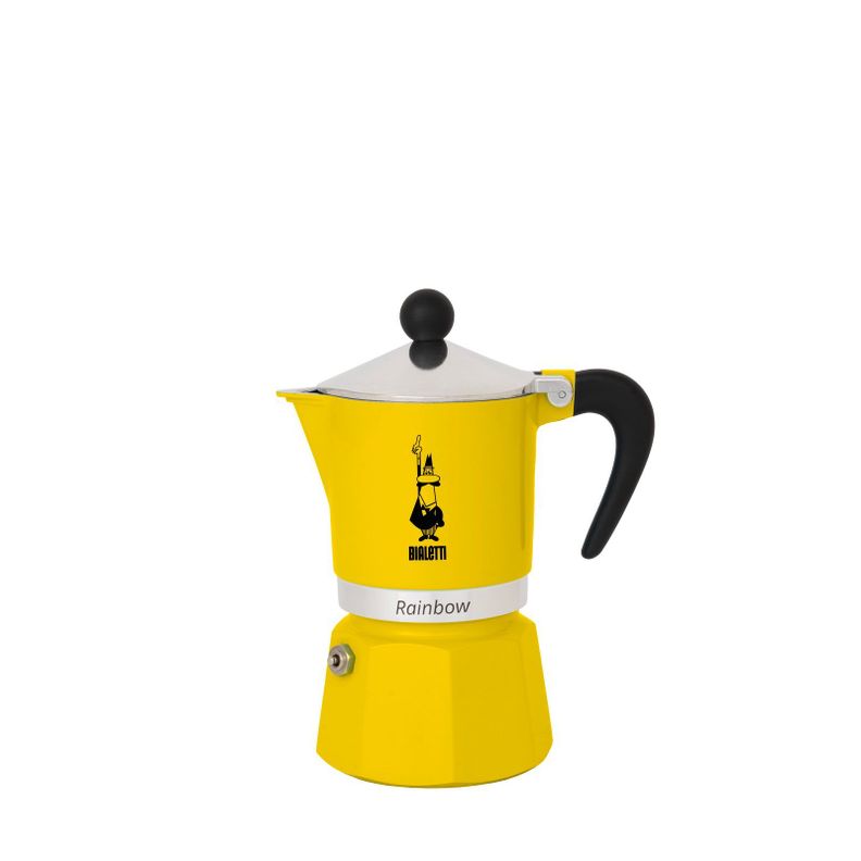 Cafetera Italiana Rainbow Amarilla 3 Tazas Bialetti Amarillo