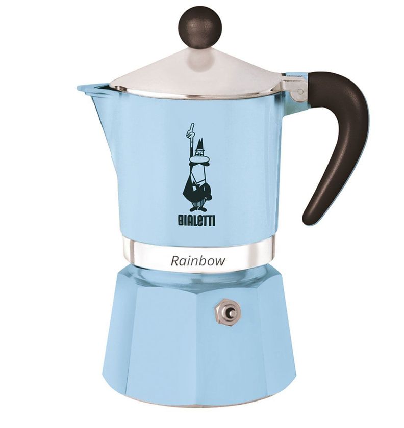 Cafetera Italiana Rainbow Celeste 6 Tazas Bialetti
