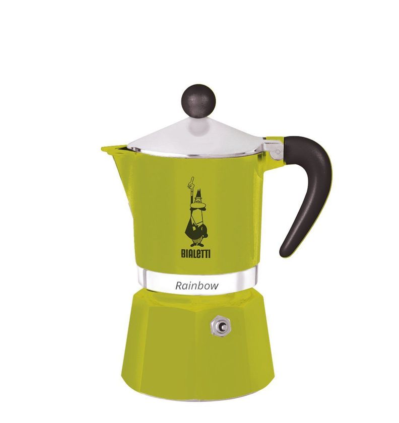 Cafetera Italiana Rainbow Verde 3 Tazas Bialetti