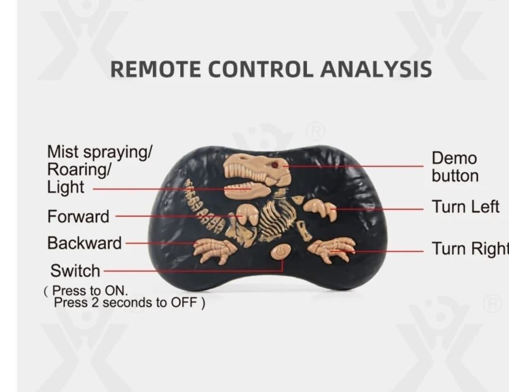 DINOSAURIO CONTROL REMOTO 2,4 RECARGABLE LUZ VAPOR SONIDO-3