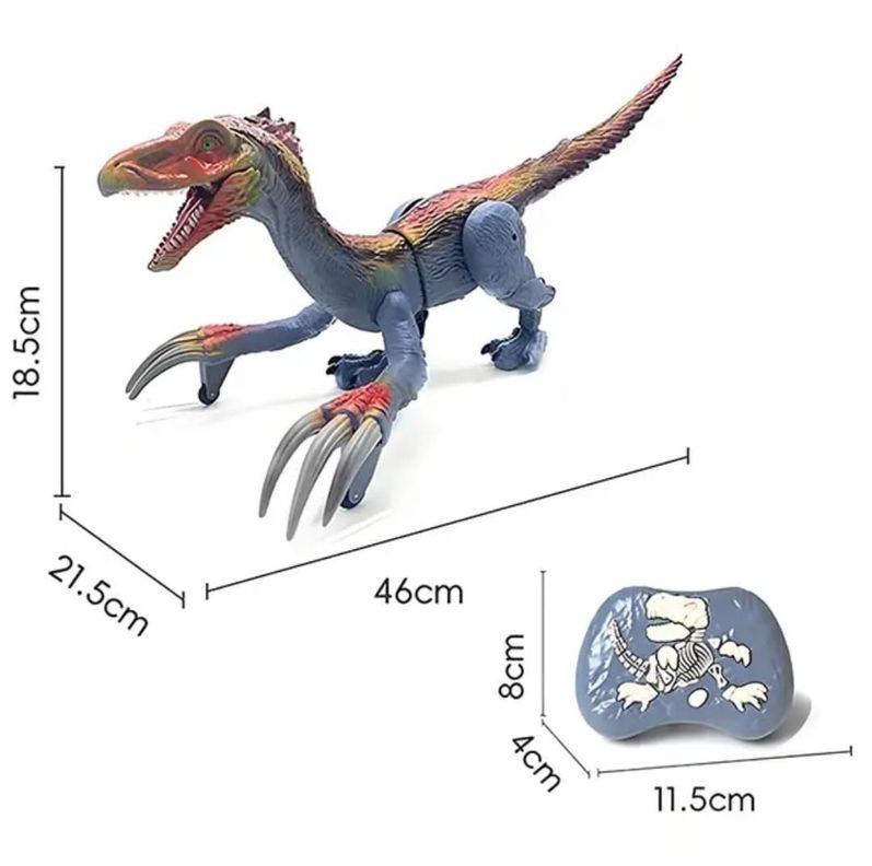 DINOSAURIO CONTROL REMOTO 2,4 RECARGABLE LUZ VAPOR SONIDO-5